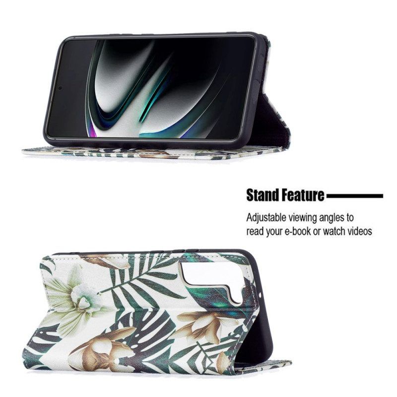 Schutzhülle Für Samsung Galaxy S22 Plus 5G Flip Case Blätter