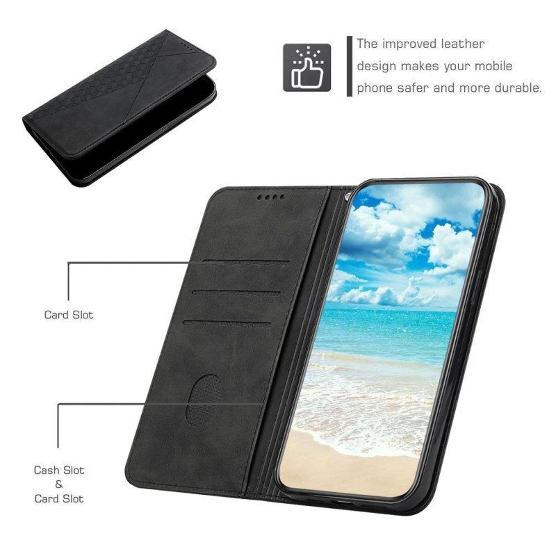 Schutzhülle Für Samsung Galaxy S22 Plus 5G Flip Case Lederstil Mit Rautenstruktur