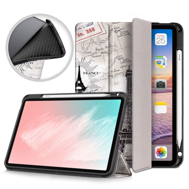 Smart Case iPad Air 10.9" (2020) Retro Eiffelturm Mit Stifthalter