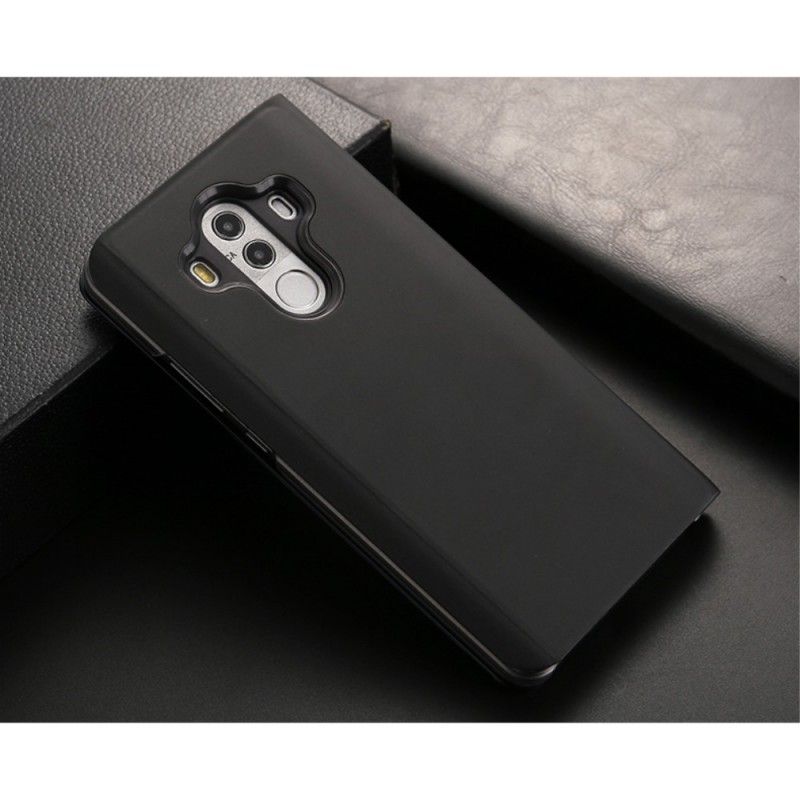 Flip Case Für Huawei Mate 10 Pro Schwarz Spiegel- Und Ledereffekt