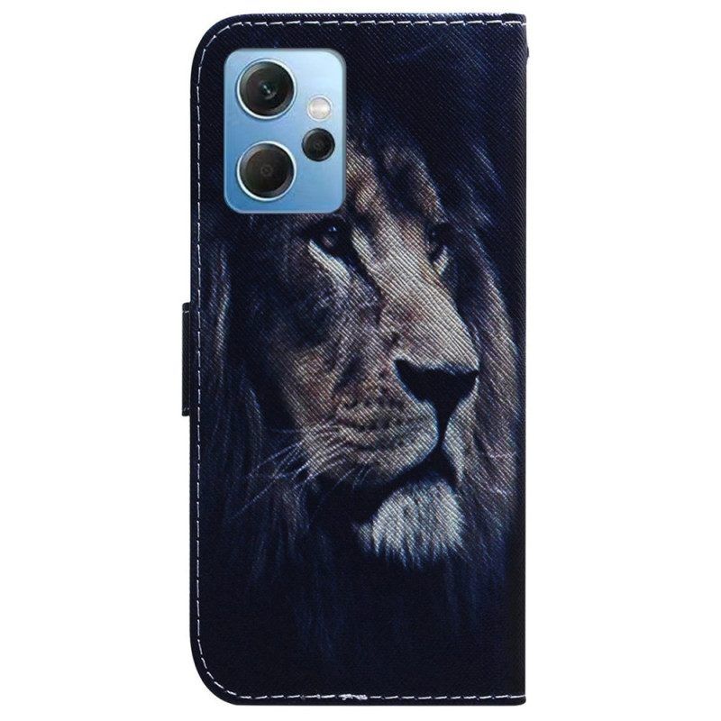 Flip Case Für Xiaomi Redmi Note 12 4G Träumender Löwe