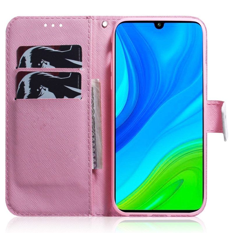 Lederhüllen Für Xiaomi Redmi Note 12 4G Pinke Blume