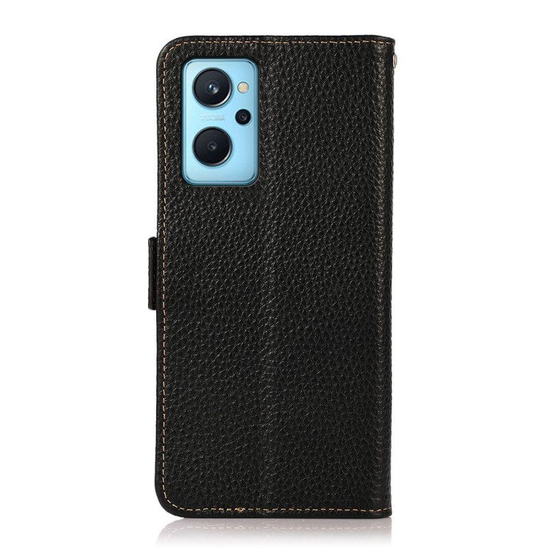 Flip Case Für Realme 9i Litschi-leder