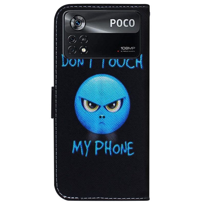 Flip Case Für Poco X4 Pro 5G Emoji: Fass Mein Telefon Nicht An