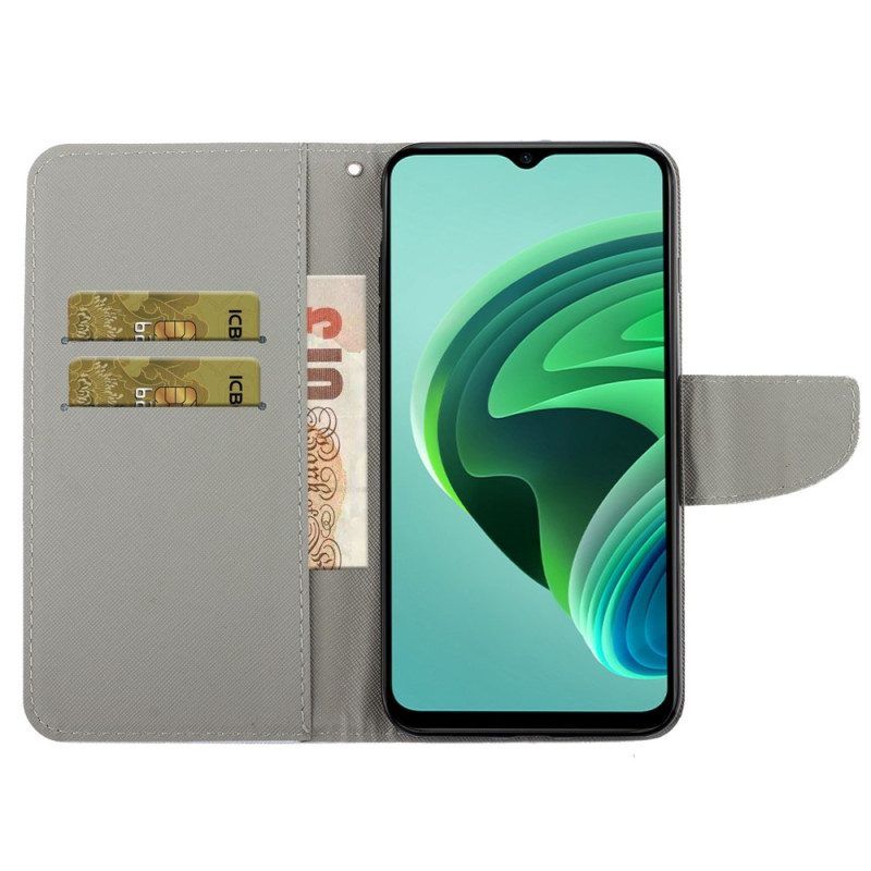 Flip Case Für Poco X4 Pro 5G Mit Kordel Lanyard Love Löwenzahn