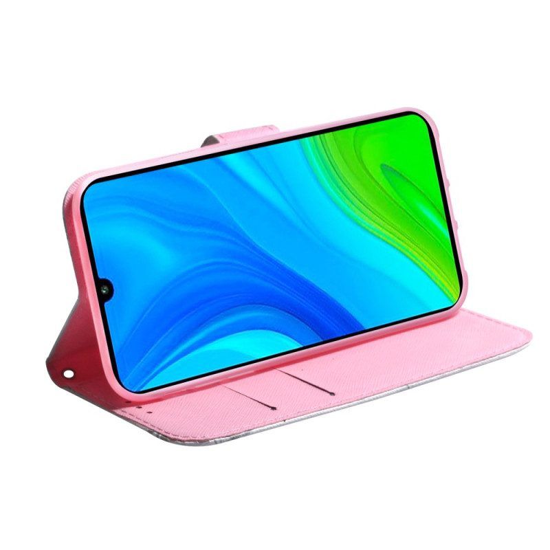 Lederhüllen Für Poco X4 Pro 5G Pinke Blume