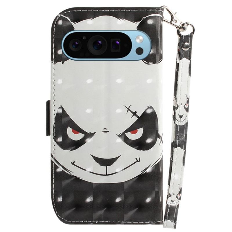 Lederhüllen Für Google Pixel 9 Angry Panda Love Mit Riemen