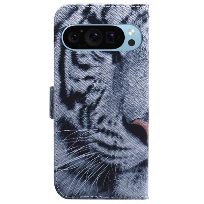 Lederhüllen Google Pixel 9 Weißer Tiger