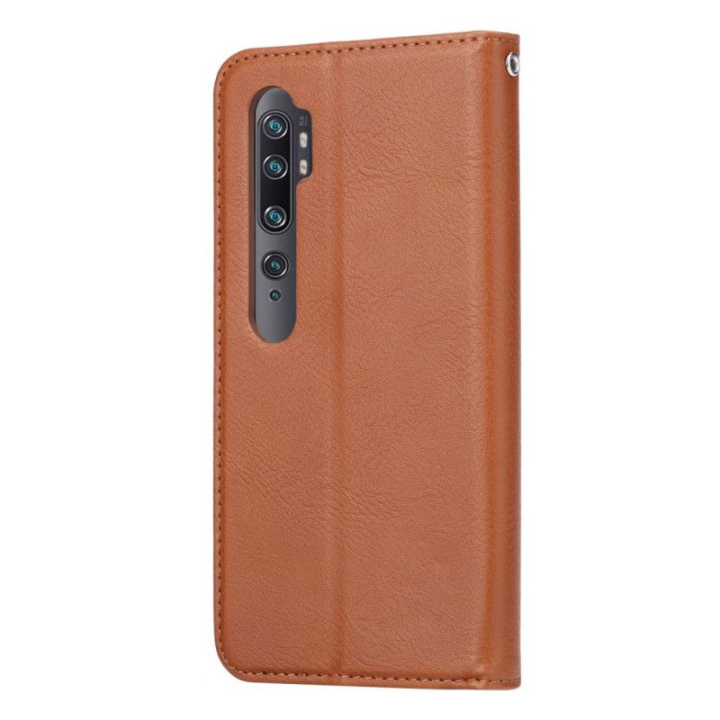 Flip Case Xiaomi Mi Note 10 / 10 Pro Schwarz Kartenhalter Aus Kunstleder