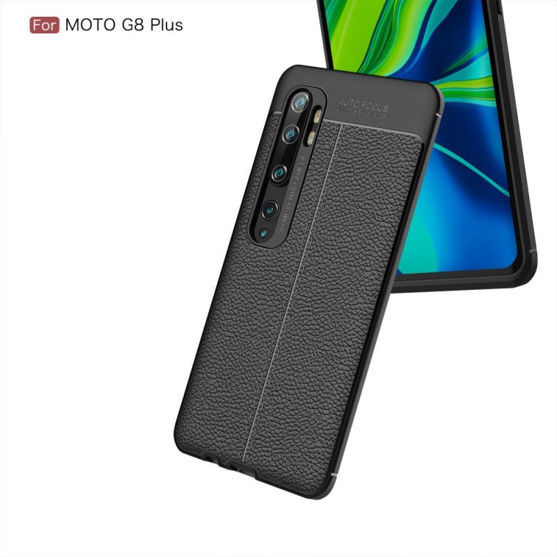 Hülle Für Xiaomi Mi Note 10 / 10 Pro Schwarz Doppellinien-Litschileder-Effekt