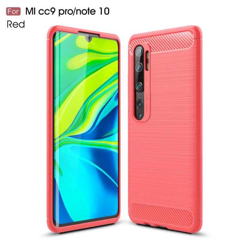 Hülle Xiaomi Mi Note 10 / 10 Pro Schwarz Gebürstete Kohlefaser