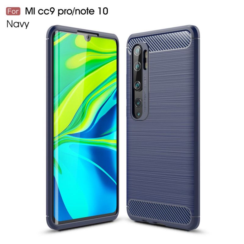 Hülle Xiaomi Mi Note 10 / 10 Pro Schwarz Gebürstete Kohlefaser