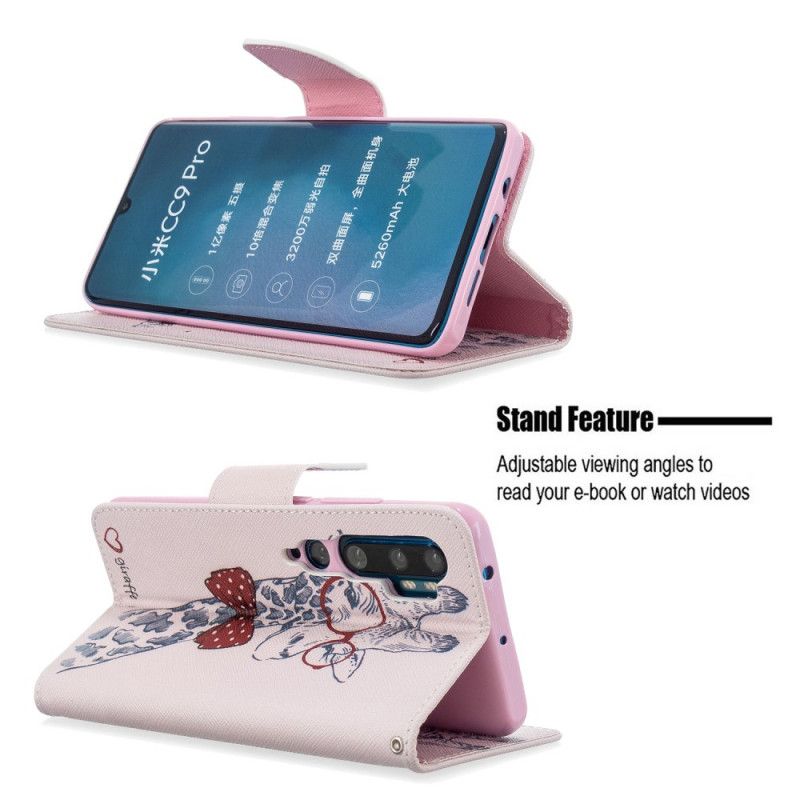 Lederhüllen Xiaomi Mi Note 10 / 10 Pro Handyhülle Nerd-Giraffe