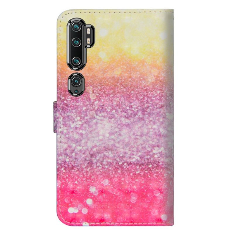 Lederhüllen Xiaomi Mi Note 10 / 10 Pro Magenta-Glitzer-Gradient