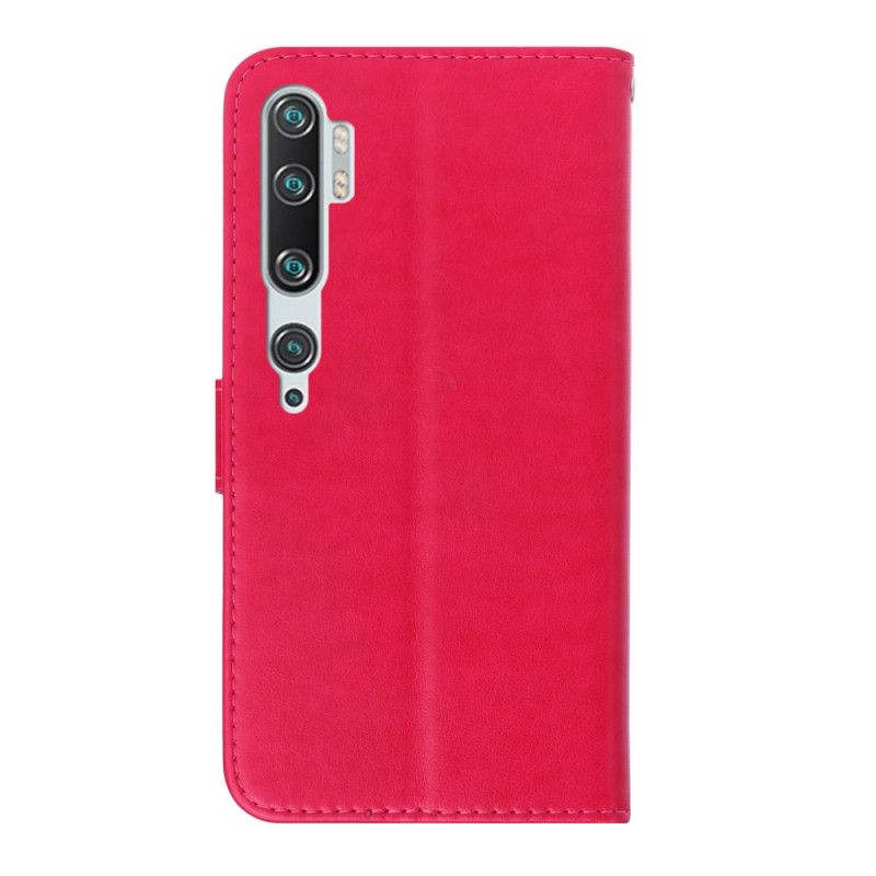 Lederhüllen Xiaomi Mi Note 10 / 10 Pro Magenta Schmetterlingszauber