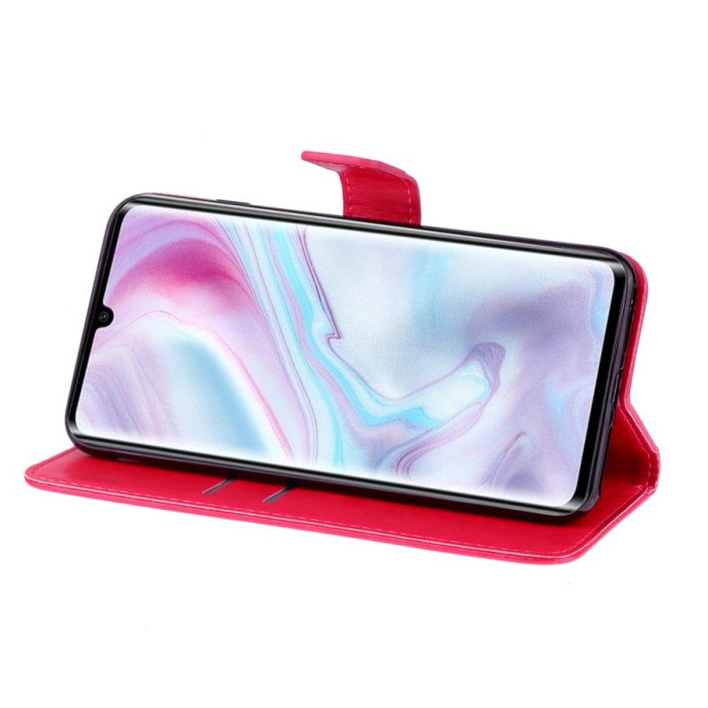 Lederhüllen Xiaomi Mi Note 10 / 10 Pro Magenta Schmetterlingszauber