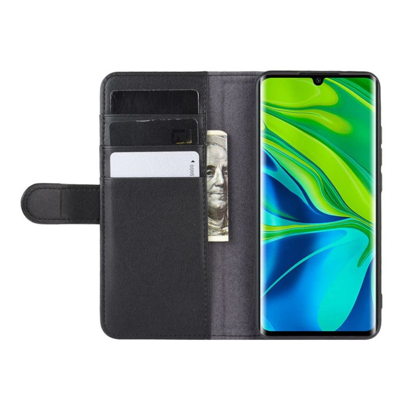 Lederhüllen Xiaomi Mi Note 10 / 10 Pro Schwarz Gespaltenes Leder