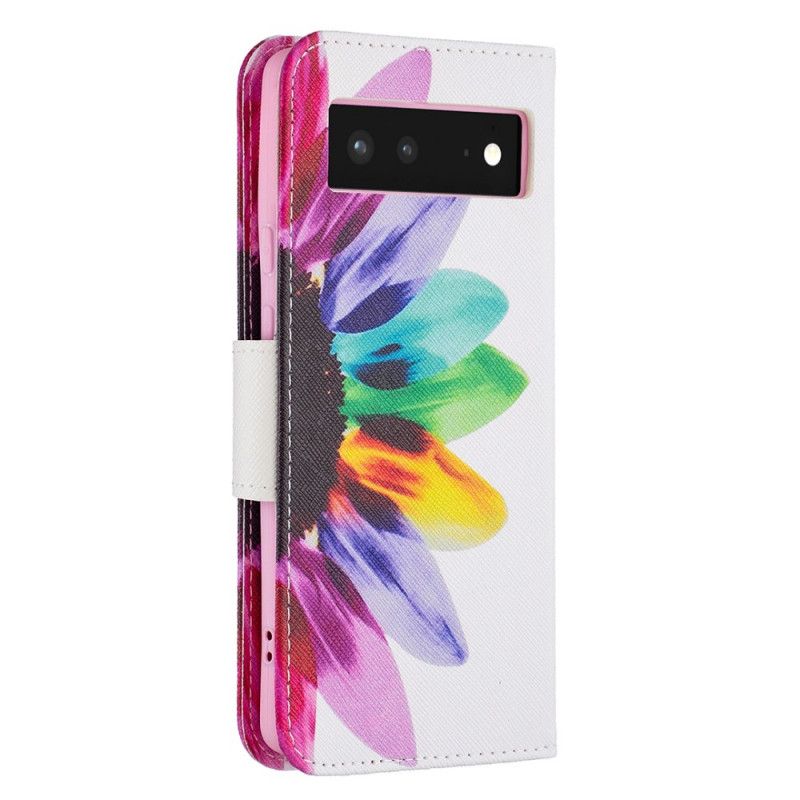 Flip Case Google Pixel 6 Blumen Aquarell