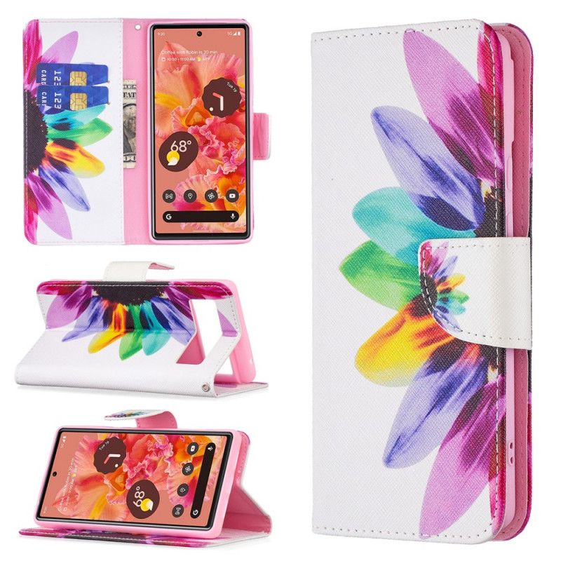 Flip Case Google Pixel 6 Blumen Aquarell