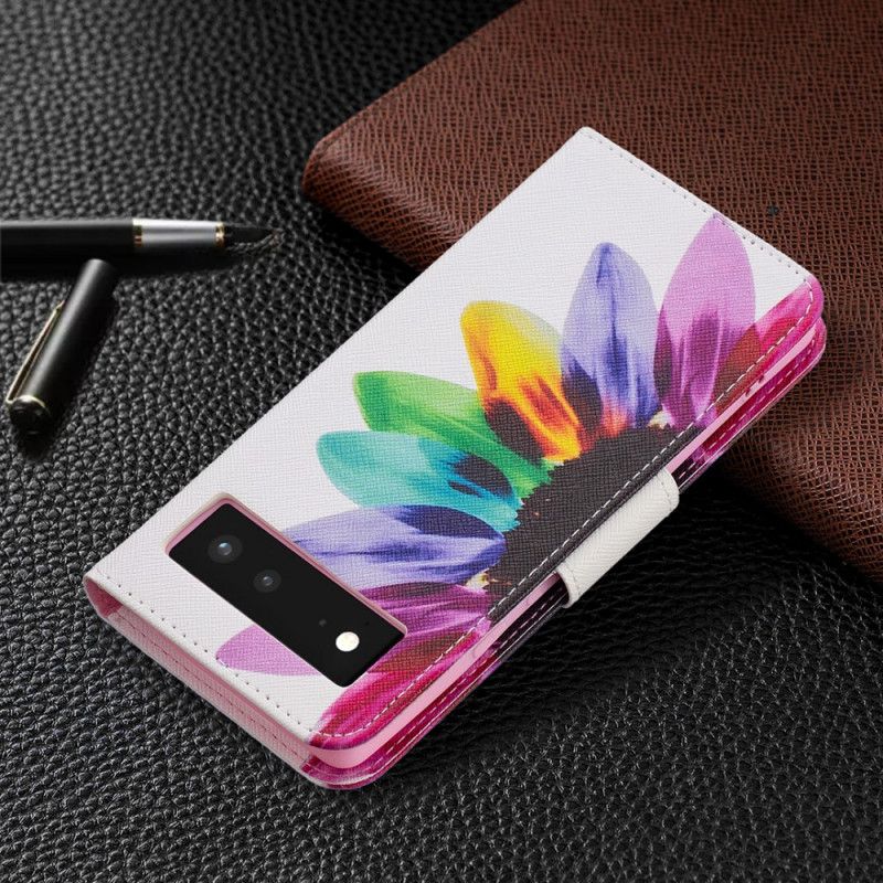 Flip Case Google Pixel 6 Blumen Aquarell