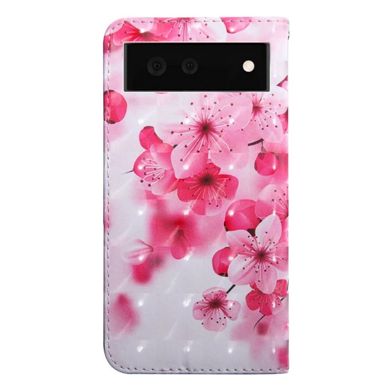 Lederhüllen Google Pixel 6 Rosa Blumen