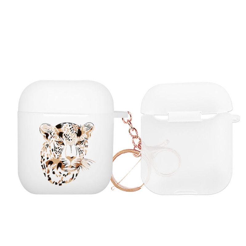 Hülle AirPods Grün Leopardenserie Nxe Mit Karabiner