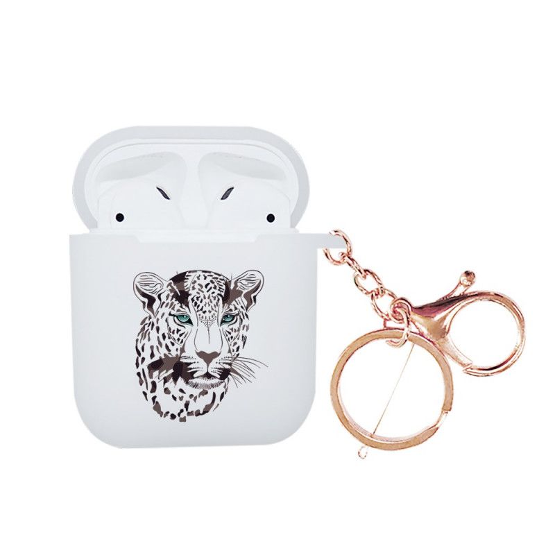 Hülle AirPods Grün Leopardenserie Nxe Mit Karabiner