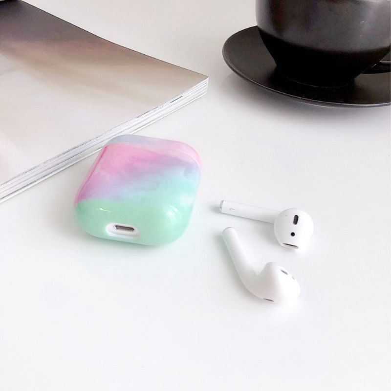 Hülle AirPods Schwarz Silikonmarmor