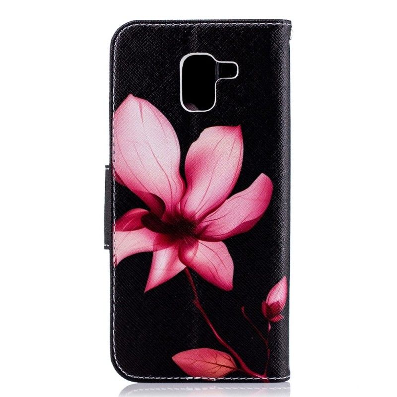 Lederhüllen Samsung Galaxy J6 Handyhülle Rosa Blume