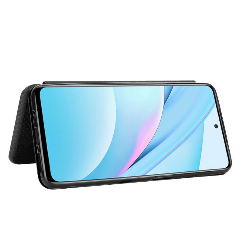 Flip Case Für Xiaomi Mi 10T Lite 5G / Redmi Note 9 Pro 5G Schwarz Kohlefaser