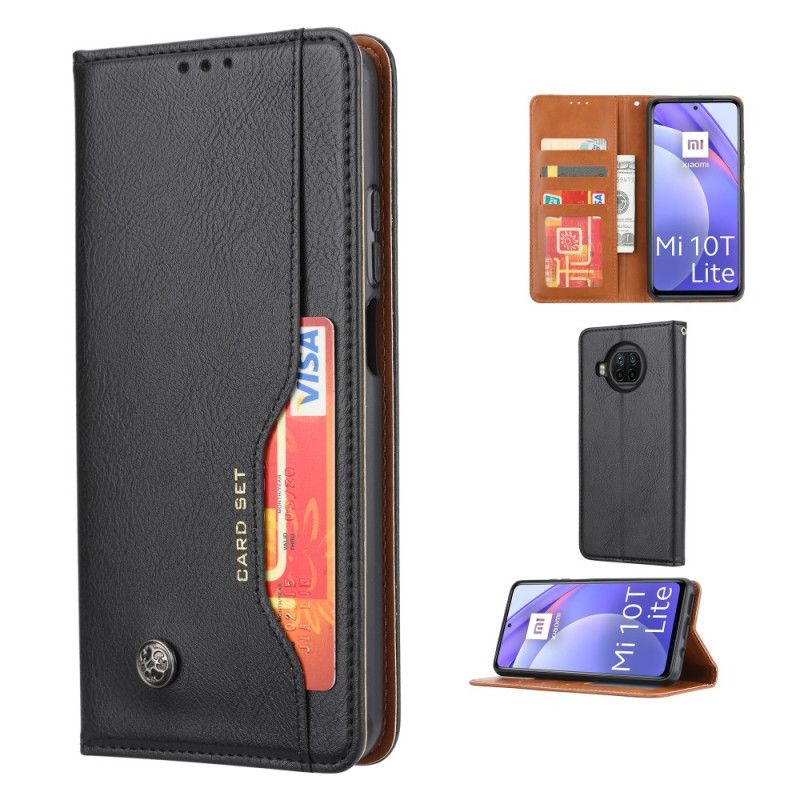 Flip Case Xiaomi Mi 10T Lite 5G / Redmi Note 9 Pro 5G Schwarz Handyhülle Karteninhaber