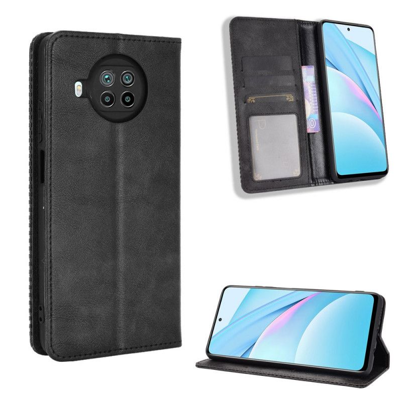 Flip Case Xiaomi Mi 10T Lite 5G / Redmi Note 9 Pro 5G Schwarz Handyhülle Vintage-Effekt