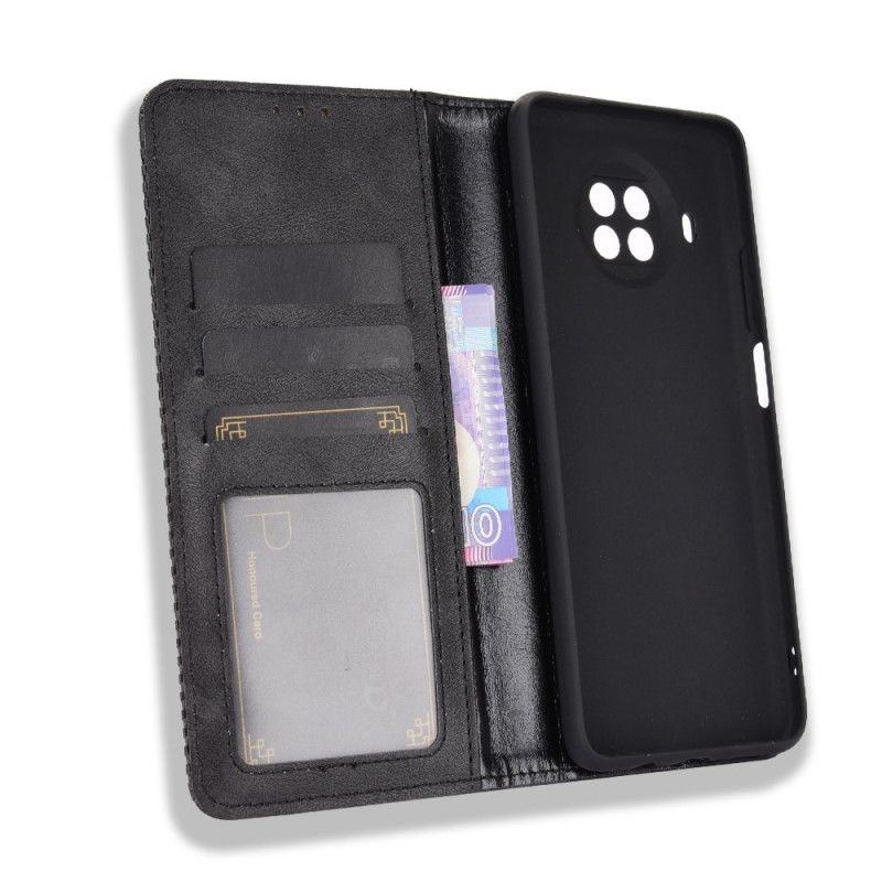 Flip Case Xiaomi Mi 10T Lite 5G / Redmi Note 9 Pro 5G Schwarz Handyhülle Vintage-Effekt