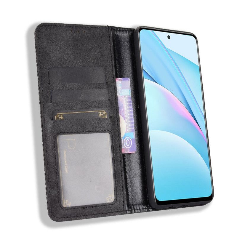 Flip Case Xiaomi Mi 10T Lite 5G / Redmi Note 9 Pro 5G Schwarz Handyhülle Vintage-Effekt