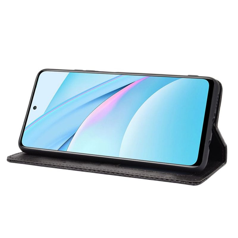 Flip Case Xiaomi Mi 10T Lite 5G / Redmi Note 9 Pro 5G Schwarz Handyhülle Vintage-Effekt