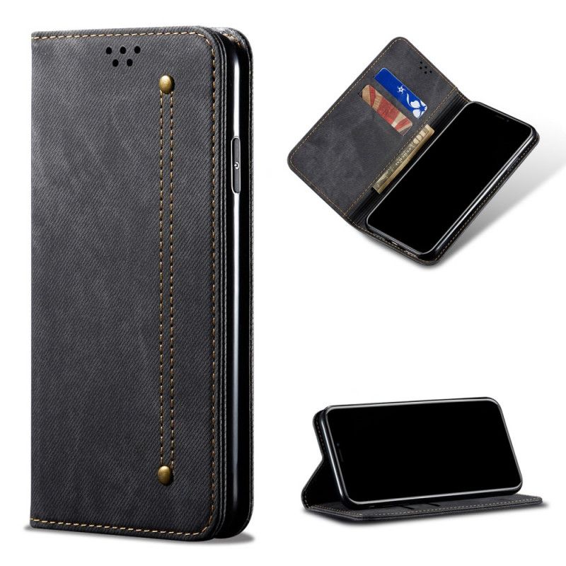 Flip Case Xiaomi Mi 10T Lite 5G / Redmi Note 9 Pro 5G Schwarz Jeansstoff