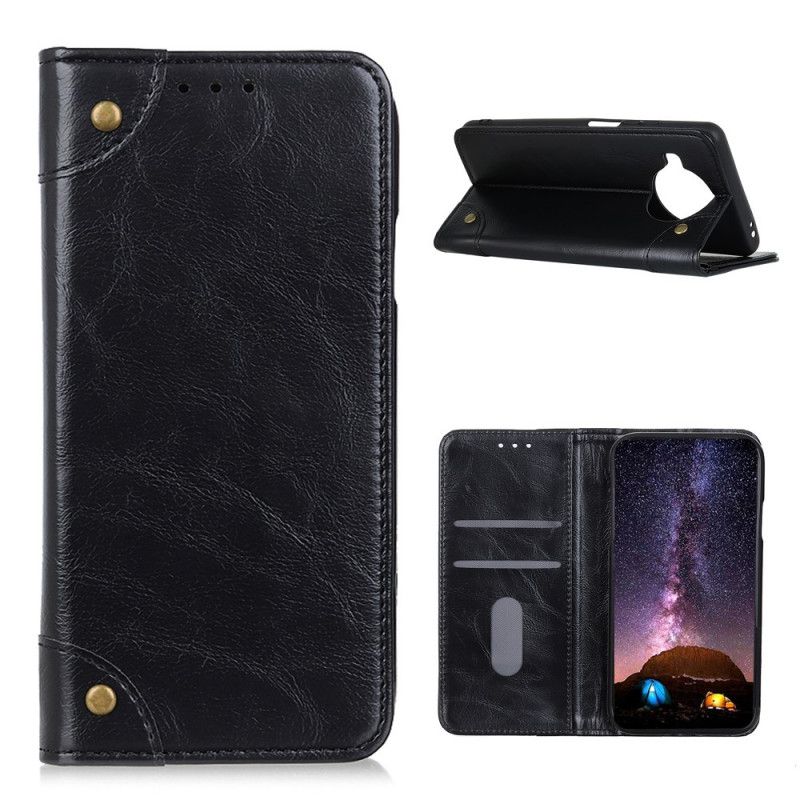 Flip Case Xiaomi Mi 10T Lite 5G / Redmi Note 9 Pro 5G Schwarz Ledernieten