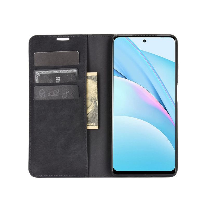 Flip Case Xiaomi Mi 10T Lite 5G / Redmi Note 9 Pro 5G Schwarz Seidenledereffekt