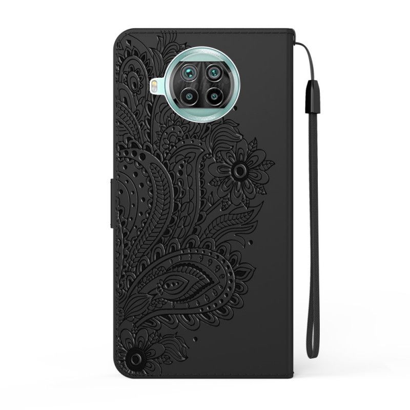 Lederhüllen Xiaomi Mi 10T Lite 5G / Redmi Note 9 Pro 5G Schwarz Handyhülle Barock Mit Tanga