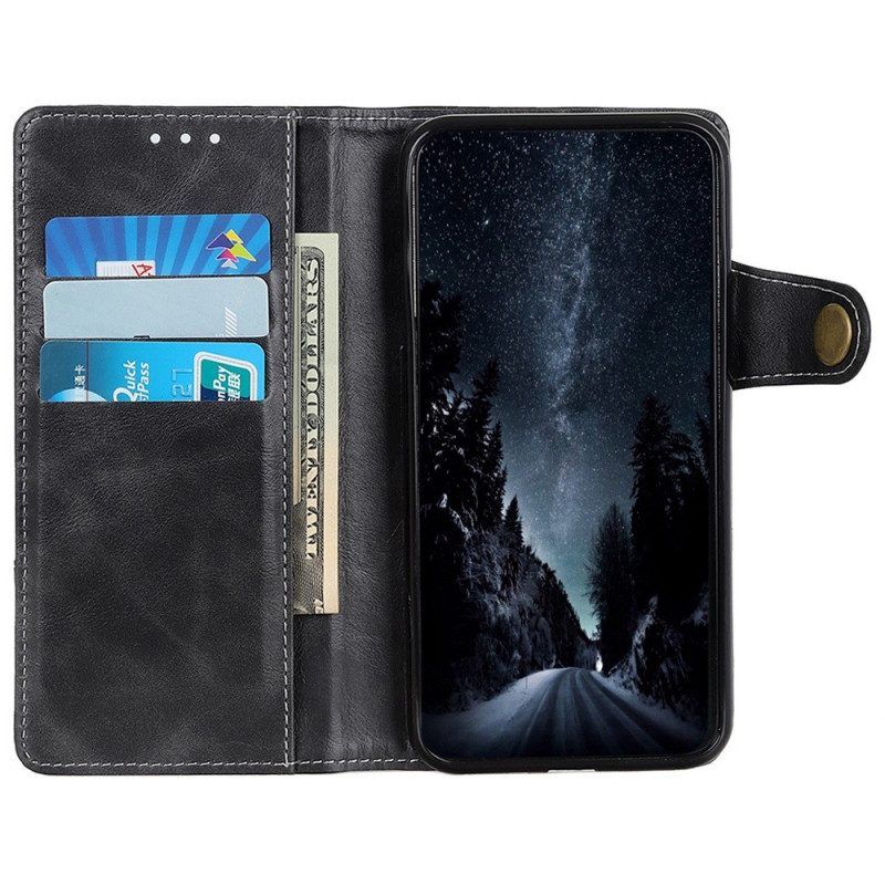 Flip Case Für Samsung Galaxy M23 5G Künstlerischer Knopf