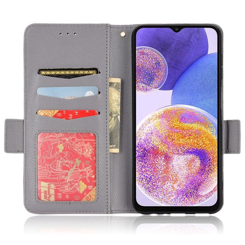 Flip Case Für Samsung Galaxy M23 5G Litschi-leder-stil