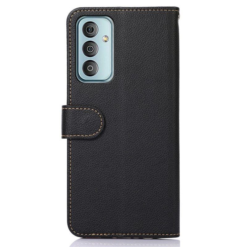 Flip Case Für Samsung Galaxy M23 5G Rfid-khazneh Im Litschi-stil