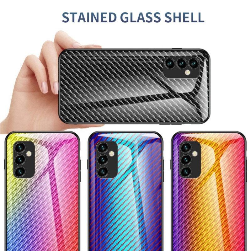 Handyhülle Für Samsung Galaxy M23 5G Gehärtetes Kohlefaserglas