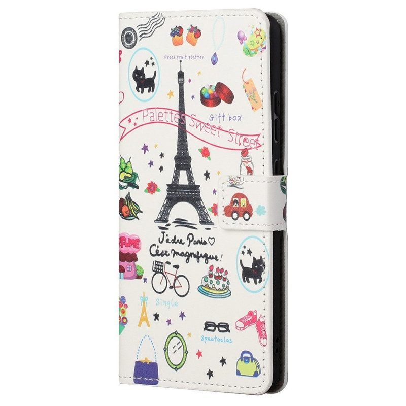 Lederhüllen Für Samsung Galaxy M23 5G Ich Liebe Paris