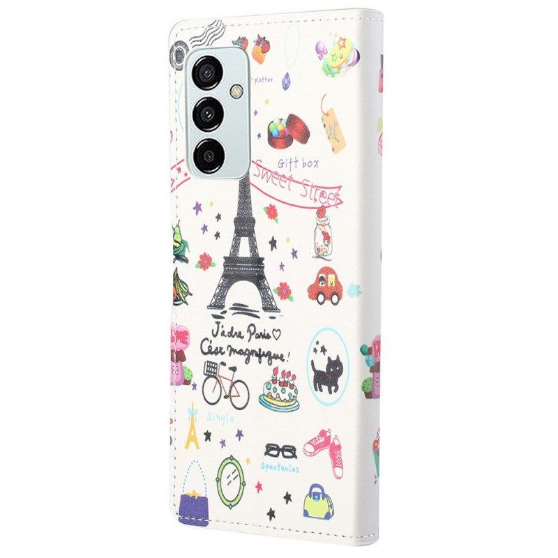 Lederhüllen Für Samsung Galaxy M23 5G Ich Liebe Paris