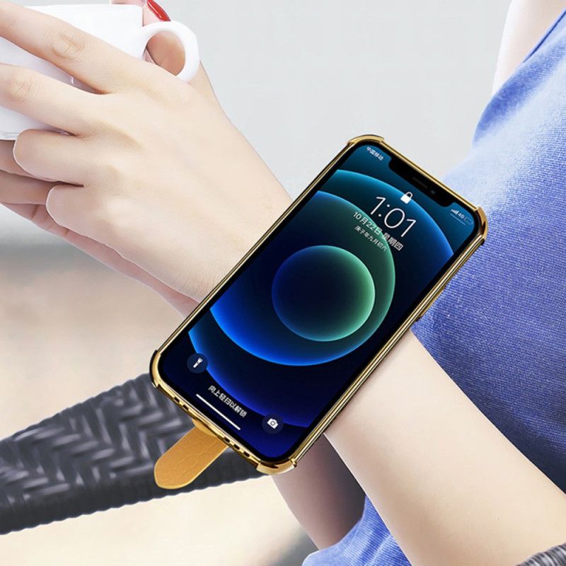 Hülle Samsung Galaxy A15 Krokodil-stil Mit Armbandhalterung