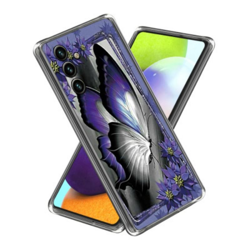 Hülle Samsung Galaxy A15 Lila Schmetterling