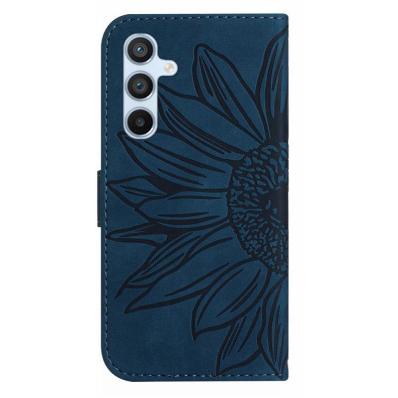 Lederhüllen Für Samsung Galaxy A15 Sonnenblume Mit Riemen