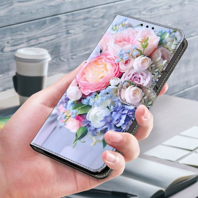 Lederhüllen Samsung Galaxy A15 Blumenstrauß