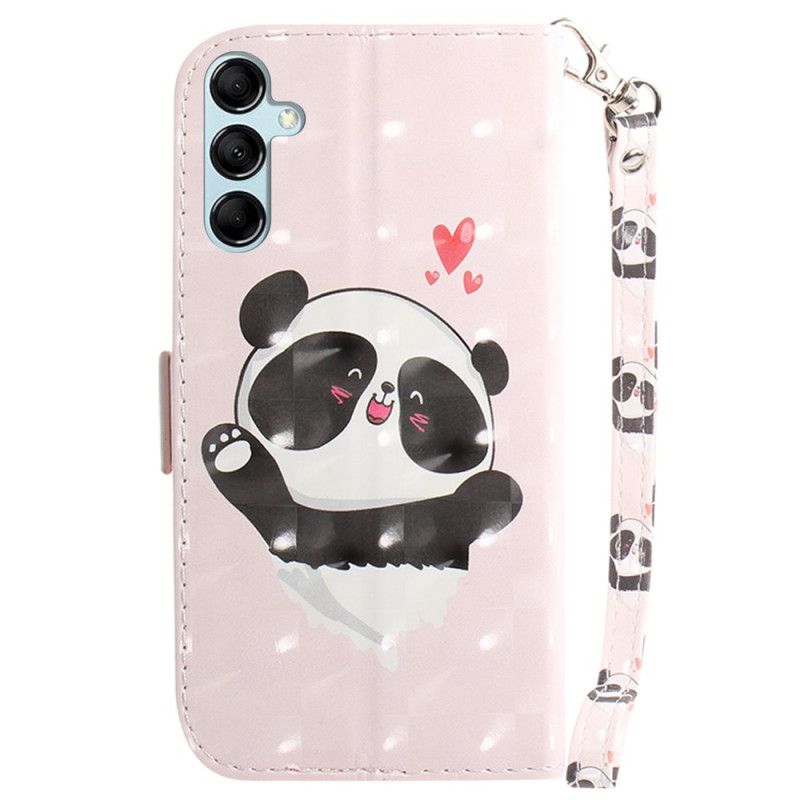 Lederhüllen Samsung Galaxy A15 Panda Love Mit Riemen